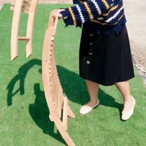 Tamarack Folding Wooden Outdoor Chair -Stylish Low Profile Acacia Wood Lounge Chair for the Patio Porch Lawn Garden or Home Furniture