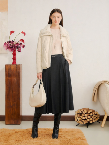 Winter Selected French Mink Mandarin Collar Short Down Jacket
