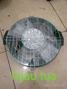Happy grill roster HIJAU TUA panggangan sosis bakar bbq serbaguna ukuran 32*32*6cm.full almunium couting