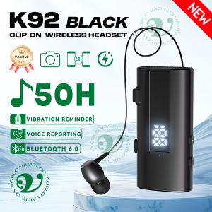 K92 Bluetooth 6.0 Lavalier Business Headset Call 30h/Music 50h Vibration Reminder LED Digital Display With Mic Wireless Earphone
