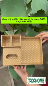 Khay Ống Đựng Thìa Đũa Có Nắp Việt Nhật Thiết Kế Caro 5633 Hộp Đựng Gia Vị Đa Năng - TADAHOME