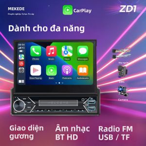 Máy Nghe Nhạc Đa Phương Tiện Ô Tô MEKEDE 1 DIN Màn Hình IPS 7 Inch Có Thể Thu Vào Tích Hợp CarPlay Và Android Auto Cắm Là Chạy Màn Hình Cảm Ứng Cho Xe Hơi