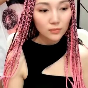 Rambut Palsu Model Kepang Gaya Afrika Warna Ombre Biru Ukuran 24 Inch