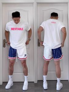 Áo Thun Nam Tay Ngắn in Chữ 3D Cotton Pha Trộn Dáng Rộng Mùa Hè Hip Hop Thời Trang Thường Ngày Phong Cách Mỹ Cổ Tròn