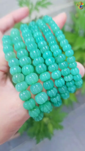 Collection Ceiling Grade Chrysoprase Australia Jade Pumpkin Bracelet