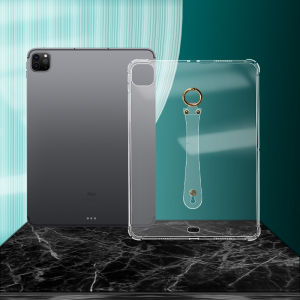 Anti-Fall Protection Case for 2024 iPad pro 11 Handheld Soft Silicone Wrist Strap Shock Absorption Four Corner TPU Cover