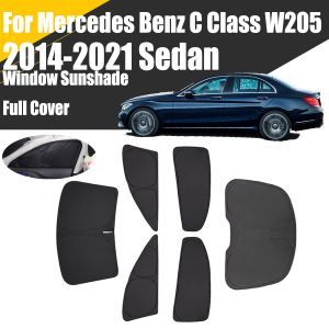 Custom Full Cover Car Window Sunshade For Mercedes Benz C Class Sedan W205 2014 - 2021 Privacy Blind Curtain Front Windshield