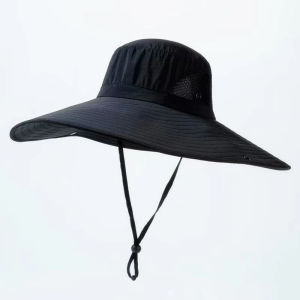 หมวกชายหาดชายกว้างสำหรับผู้ชาย หมวกตกปลา หมวกปีนเขา หมวกกันแดดกลางแจ้ง หมวกทรงกลม ฤดูร้อน ฤดูใบไม้ผลิ ฤดูใบไม้ร่วง หมวกกันแดดสำหรับเดินป่า
