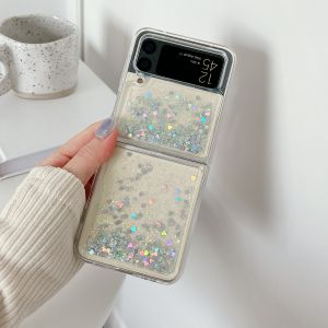 Ultra-Thin Full-Coverage Sparkling Diamond Protection Case for Foldable Screen Samsung Z Flip6 Galaxy Z Flip5/4/3 Anti-Fall Clear Cover