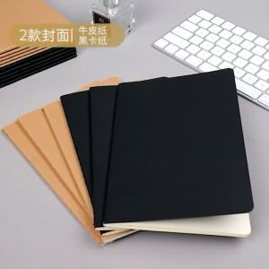 A5 Retro Craft Notebook Line/Grid/Blank/Dot 40 Sheets Black/Khaki Notebooks