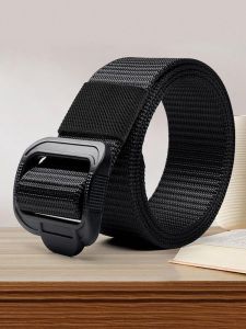 Casual Outdoor Mens Belt with Day Characteristic Plastic Buckle Simple Versatile Workwear Belt Trendy Polyester Fiber