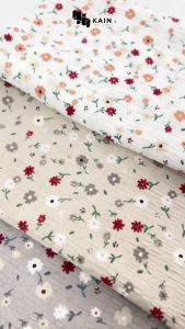 05 meter Bahan Kain Crinkle Cringkel Kringkle Motif Mayflower