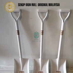 Sekop Iron Bull Model Petak Bahan sekop tangkai dan gagang besi Original Malaysia