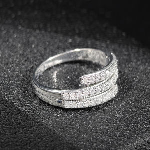 แหวนเงินทรงเรขาคณิตทันสมัย สไตล์มินิมอล สำหรับสาวๆ ของขวัญวันครบรอบ ขายส่ง รุ่น R5821