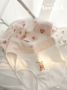 (CD11) Set 5 Quần Chip Bé Gái Mẫu Gấu Be Quần Lót Bé Gái Kháng Khuẩn 100% Cotton an toàn cho bé