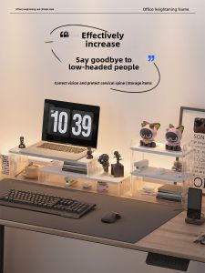 Ergonomic Computer Monitor Stand Riser Desktop Office Workstation Screen Platform Organizer Neck Protector Laptop Holder