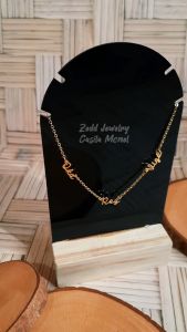 Kalung Nama - Zedd Jewelry: Warna Silver dan Emas Tahan Lama Anti Karat - Cantik Berkualitas Cocok Untuk Kado Hadiah - 3 Name Series Necklace: Titanium 18K Gold Plated - COD Bayar Di Tempat