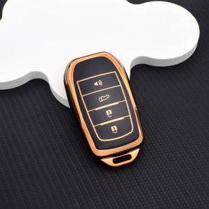 4 Buttons Car Key Case Cover Chain for Toyota Corolla Hatchback Cross Yaris Cross Prius Hilux Land Cruiser LC200 LC250 LC300