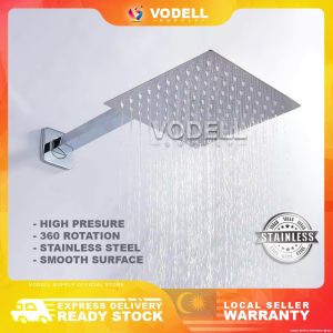 VODELL Shower Head High Pressure Rain Set Japan Stainless Steel 201 (8inch / 10inch / 12inch Square) Shower Head Rainfall 360° Set Kepala Paip Pancuran Mandi  不锈钢淋浴花洒套装洗澡神器
