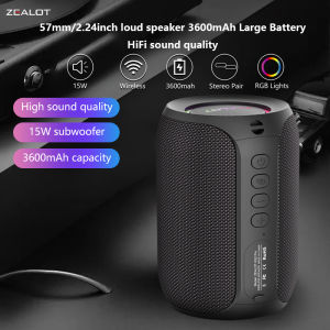 Zealot S32 Pro 15W Wireless Speakers Featuring Wireless Connectivitya 3600Mah Battery for 12 Hours of Loud Stereo Playtime.