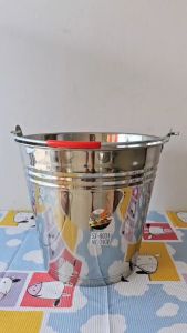 ถังน้ำ ถังน้ำสแตนเลส (มีหูหิ้ว) ขนาด 20/22/24/26/30/32/34/36ซม. (ตราTK/ครุฑ)