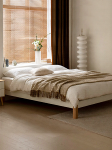 WEISHA | No Headboard Solid Wood Bed Frame 1.5m