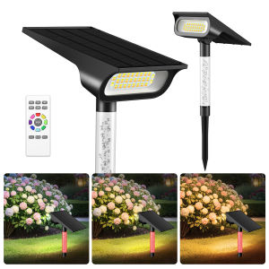 intelamp | intelamp 2 Pack Solar Light Outdoor 3 Color Modes Spot Lights Tree Lawn Garden Lights For Landscape Pathway Patio Yard Driveway