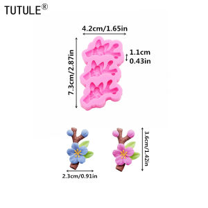 3D Peach Blossom resin Clay item of jewelry Silicone molds Peach Accessories Silicone Mold flower Chocolate fondant Cake Mould