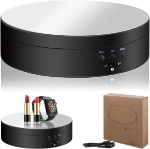 360 Degree Electric Rotating Display Stand Turntable 3 Speeds with USB Cable Suitable for Photography Watches 3D Models
