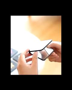 Satu Keluarga Kaca Lipat 2 Sisi Persegi Polos C1138 Kaca Makeup Portable Cermin Saku Travel Size