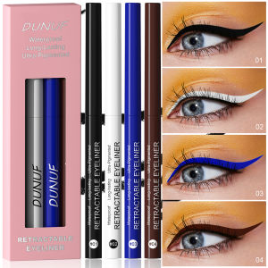 DUNUF 4 Pcs Durable Waterproof Eyeliner Pencil Non-smudging Soft Easy to Operate Sweat-proof and Easy to Color Beginner Friendly