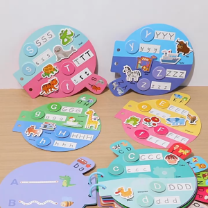 Montessori Alphabet Learning Writing Numbers Training Matching Activity Book Mainan Alat Belajar