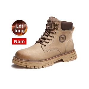 CAMEL | Giày Boots Martin Cổ Cao Đế Dày Mùa Đông Ngoài Trời