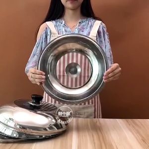 Visible Stainless Steel Cooking Wok Pan Lid Stainless Steel Universal Pan Cover Replaced Lid for Frying Wok Pot Quality Dome Cover 30cm 32cm 34cm
