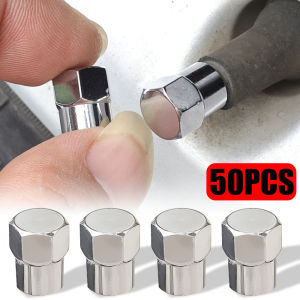 50pcs Cars Tire Valve Caps Motorcycles Bike Tyre Dust Proof Covers Valve Cap Plastic Chrome Plated Tire Accessories