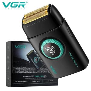VGR | VGR Shaver Professional Shaving Machine Electric Razor Portable Beard Trimmer 9000 RPM Reciprocating LED Shaver for Men V-378