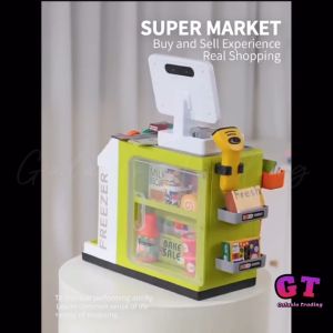 ⚡️READY STOCK⚡️GT Supermarket Calculator Cash Register Pretend Play Kids Toy Cashier Set permainan budak shopping