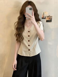 Áo Sơ Mi Cổ V Dáng Ôm Elegance Cho Phụ Nữ Plus Size