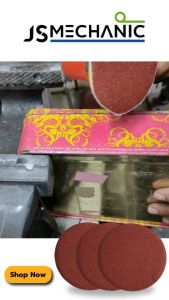 JS กระดาษทรายกลม กระดาษทรายหลังผ้าขน ติดกับแป้นจับ ขนาด 3" (100 แผ่น) เบอร์ 80