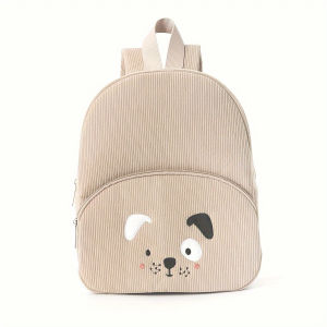 Cute Bear Cord-Uroy Backpack Primary School Student Schoolbag Fashion Cartoon Casual Daypack For Kids For Travel Hiking