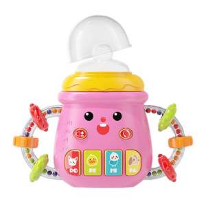 Đồ Chơi Xúc Xắc Lục Lạc Gặm Nướu Hình Bình Sữa Cho Bé Có Nhạc Đèn Âm Thanh Động Vật Kích Thích Giác Quan Phát Triển Kĩ Năng Cơ Bản
