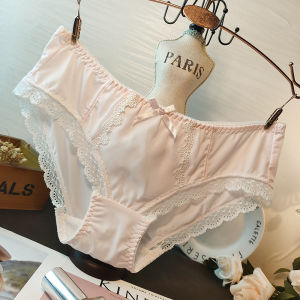ผ้าฝ้ายสไตล์หวานลูกไม้ชุดชั้นในผู้หญิงต่ําเอวฤดูร้อนใหม่มาถึงนุ่มผ้าไหมสีชมพูกางเกงสุภาพสตรี