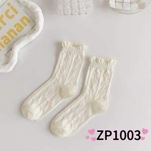 White lace socks womens tube socks thin ins trend Korean version all-match cute sweet students白色花边袜子女中筒袜薄款ins韩版百搭可爱甜美学生