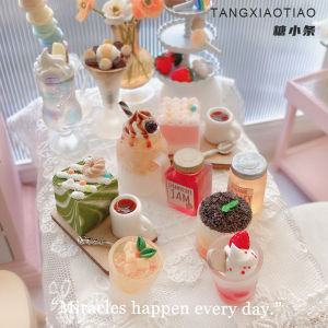 Mini Beverage Toy Candy Toy Spare Parts Doll House Cake Dessert Coffee Milk Tea Scene Mini Artificial Small Items
