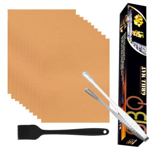 แผ่นรองย่างแบบหนา ทนความร้อน ใช้ซ้ำได้ ไม่ติดกระทะ 1/10-100% สำหรับเตาแก๊ส ถ่าน หรือเตาไฟฟ้า - ทำความสะอาดง่าย สีน้ำตาล