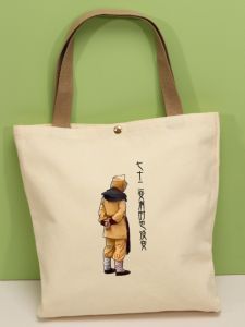 กระเป๋าผ้าแคนวาสความจุขนาดใหญ่ทนทาน การ์ตูน ปรับแต่ง นักเรียน กระเป๋าถือหนังสือเป็นมิตรกับสิ่งแวดล้อม ผู้หญิง ทันสมัย กระเป๋าโท้ต