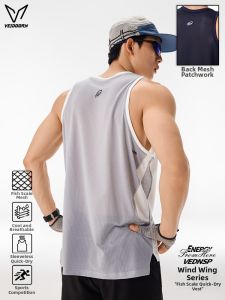 Veidoorn | Breathable and Quick-Daying Mens Sports Vest for Exercise Training Basketball Fitness