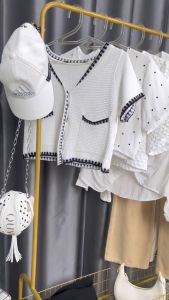 ชั้นวางของแบบเหล็ก ราวแขวนผ้า ราวตากผ้า ราวแขวนเสื้อผ้าพร้อมชั้นวางเหล็ก มีล้อล็อคได้ หมุนได้ 360 องศา พร้อมส่ง BS-F