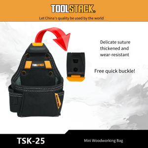 TOOLSTACK Bộ Công Cụ Tiện Ích Mini Kèm Búa Và Tuốc Nơ Vít Túi Đeo Thắt Lưng Bộ Dụng Cụ Dịch Vụ Móc Nhanh Chất Lượng Vải Oxford Túi Đựng Dụng Cụ Cứng