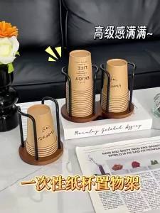 Giá Để Cốc Giấy Dùng Một Lần Bằng Gỗ Óc Chó Giả Khay Đựng Cốc Trà Giá Để Cốc Giấy Để Bàn Giá Trưng Bày Cốc Kèm Nhãn Dán Cho Nhà Bếp Và Phòng Khách